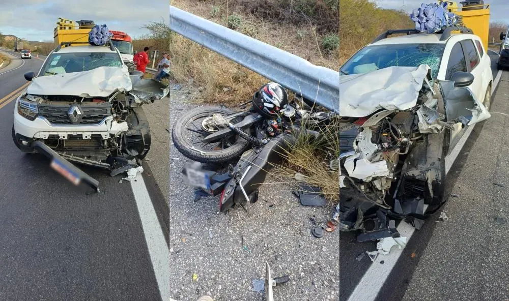 Motociclista morre após carro invadir contramão e provocar colisão frontal na BR-230