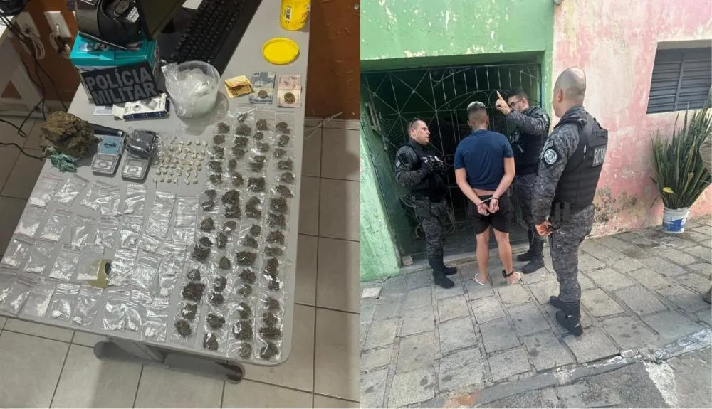Polícia Militar apreende drogas e prende suspeito de tráfico durante operação em Patos
