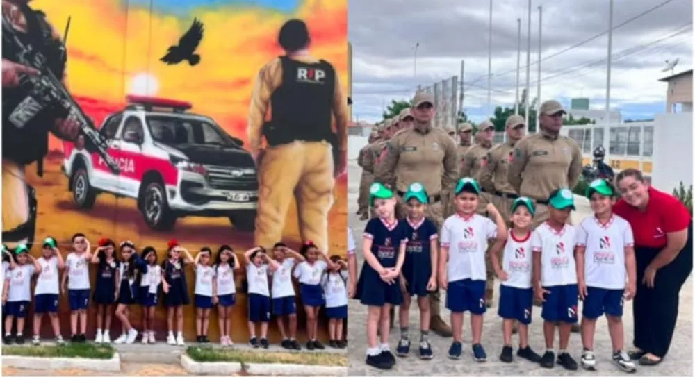 Crianças do Instituto Branca de Neve visitam 3º BPM em homenagem ao Dia do Soldado