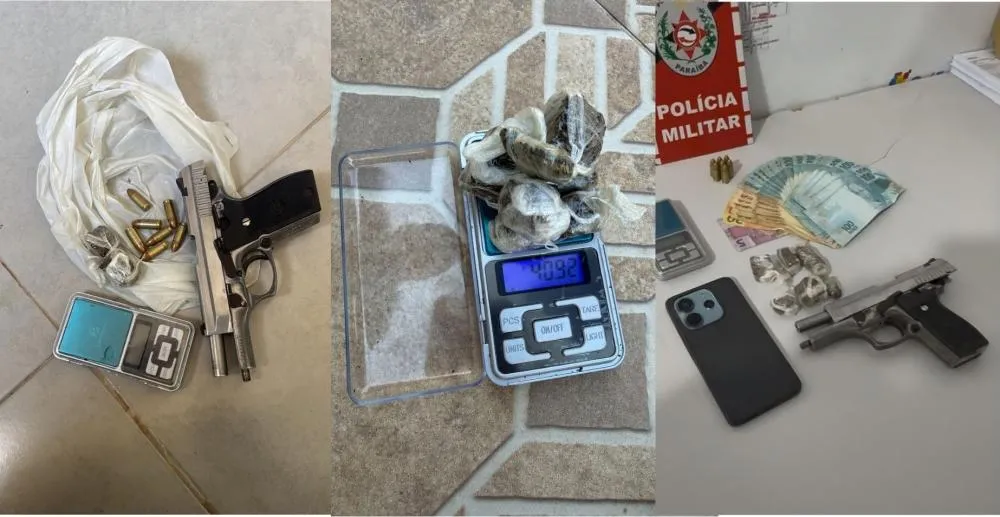 Homem monitorado por tornozeleira é preso com pistola, drogas e quase R$ 3 mil em São Bento