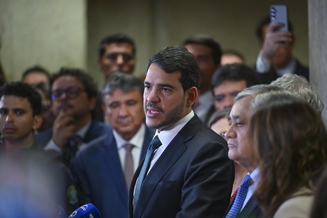 Jorge Rodrigo Araújo Messias concede entrevista após Senado Federal rejeitar a sua indicação para a vaga de ministro do Supremo Tribunal Federal (MSF 7/2026). Foram 42 votos contrários e 34 favoráveis. Foto: Ton Molina/Agência Senado